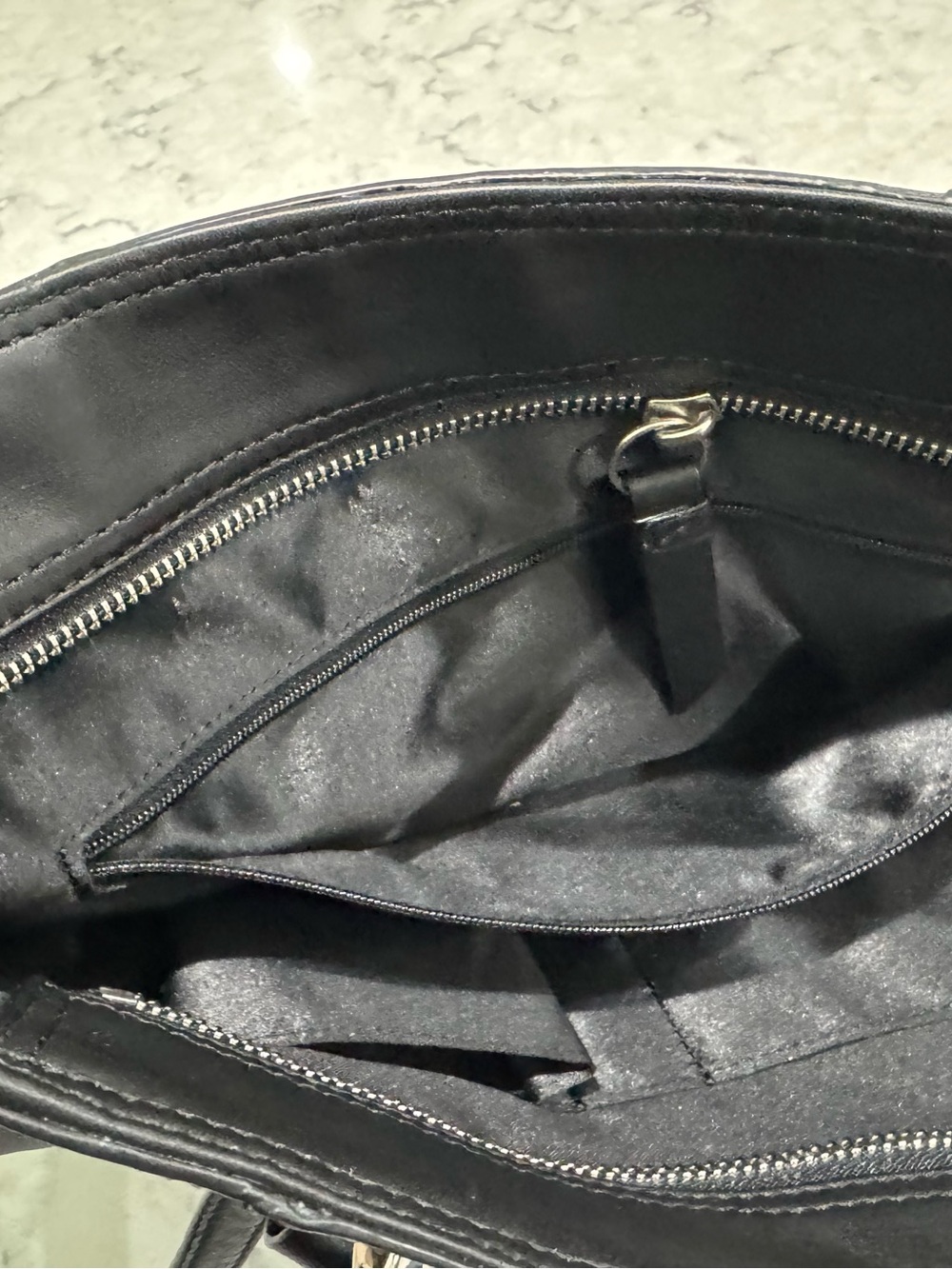 Coach black leather tote F19456 Silver hardware NWT - Picture 7 of 13